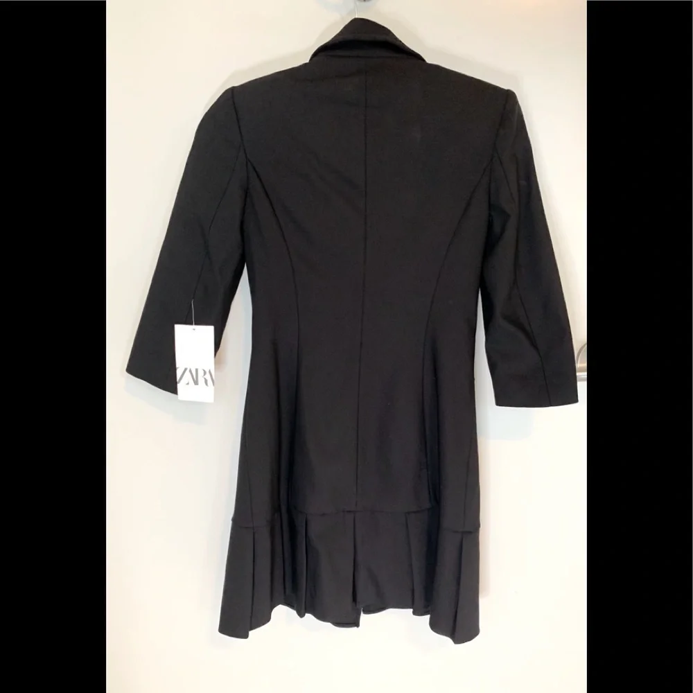 ZARA Black Pleated Double Breasted Dress XS NWT Retail $119 - Picture 8 of 8